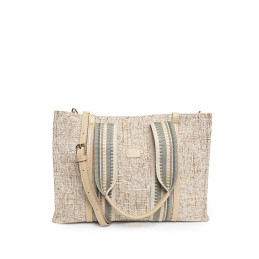 Bolso Shopping Texturado Tantrend Beige Verde Agua de señora