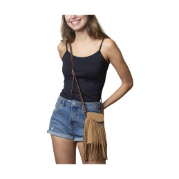 Mini Bandolera Antelina Tantrend Beige con Flecos de mujer
