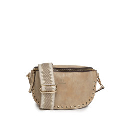 Bolsito Riñonera Tantrend – Beige con Tachas de mujer