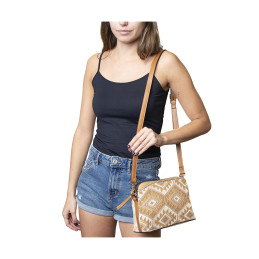 Bolso Bandolera Tantrend beige Diseño Geométrico de chica