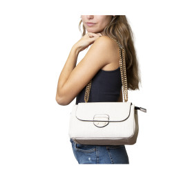 Bolso de Cadena Efecto Paja Tantrend Marfil bandolera y hombro