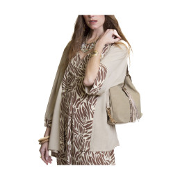 Bolso-Mochila Tantrend Natural Detalle Snake Print doble asa
