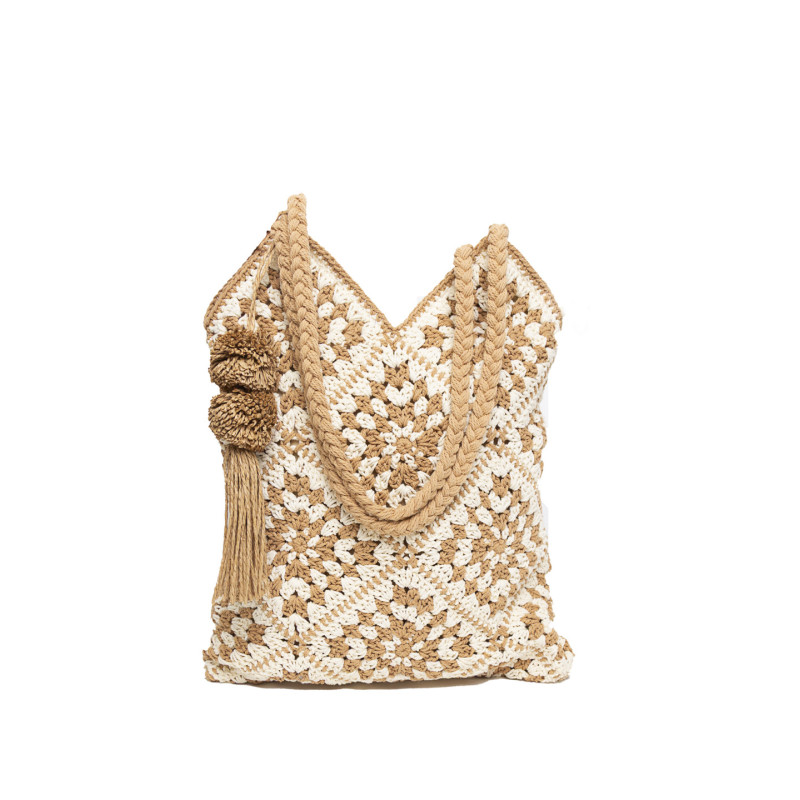 Bolso Shopping Rafia Calada Tantrend Beige  nueva colección 2026