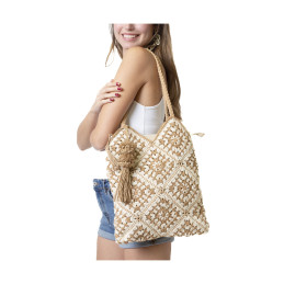 Bolso Shopping Rafia Calada Tantrend Beige primavera verano