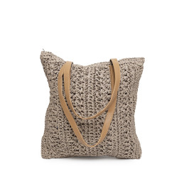 Bolso Shopping Crochet Tantrend Beige Visón grande