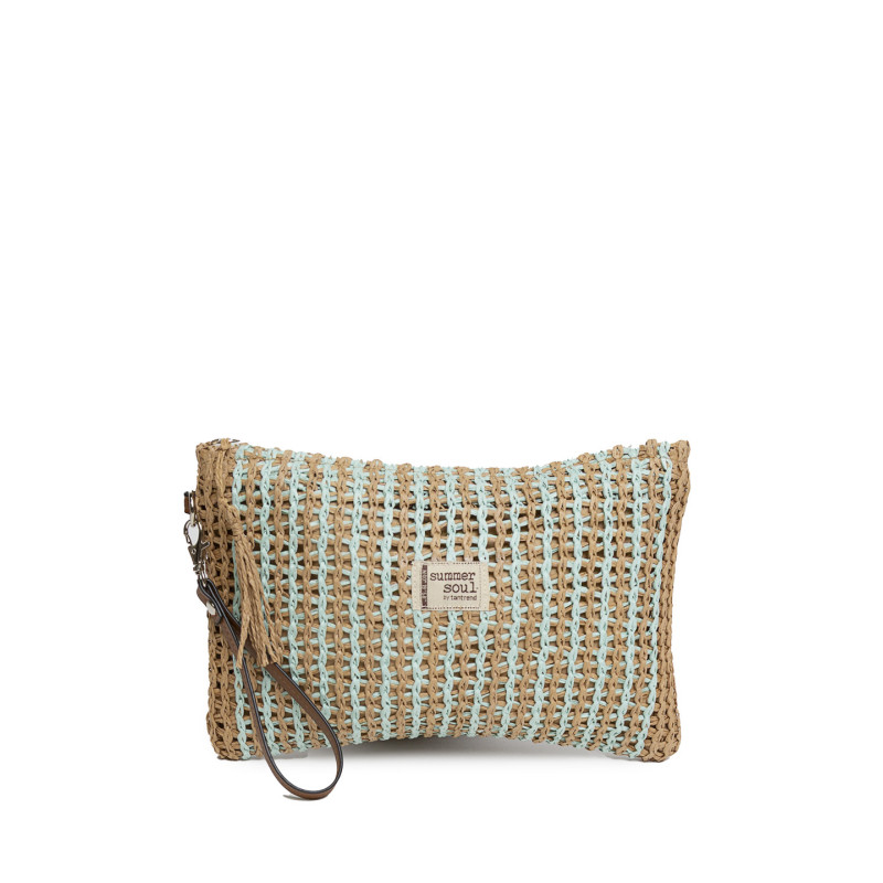 Neceser Multiusos de Rafia Tantrend Beige/Azul verano 2026
