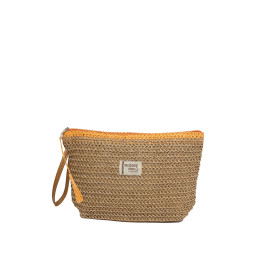 Neceser Multiusos de Rafia Tantrend Beige/Naranja de playa 2026