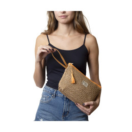 Neceser Multiusos de Rafia Tantrend Beige/Naranja veraniego