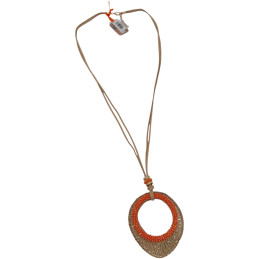 Collar Largo Tantrend Naranja y Filigrana Dorada en tienda online