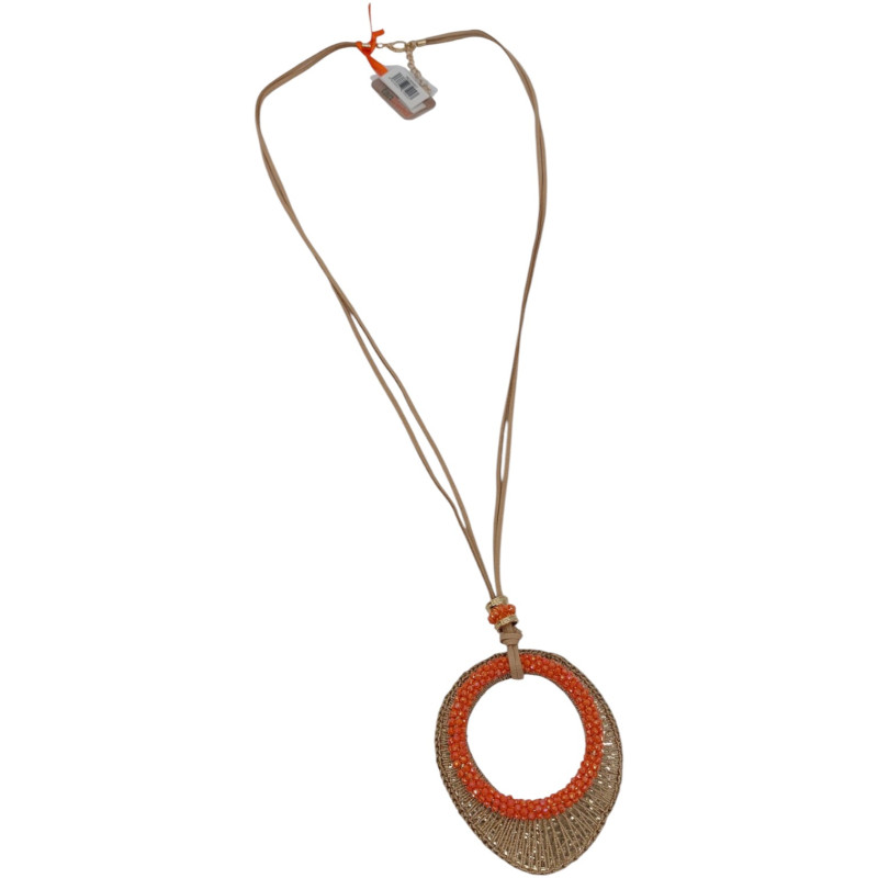 Collar Largo Tantrend Naranja y Filigrana Dorada en tienda online