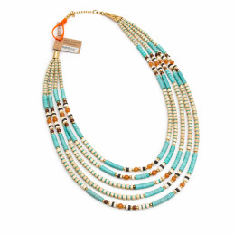 Collar corto Tantrend multi Turquesa/Arena/Tierra