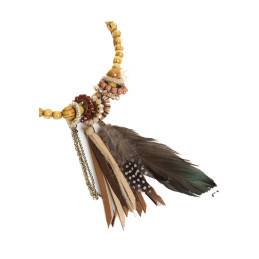 Collar de Cuentas y Plumas Tantrend Tonos Tierra tienda online