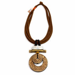 Collar Tantrend Animal Print, Nácar y Asta