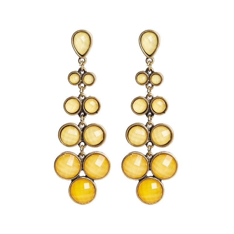 Pendientes Largos Tantrend Cristales Amarillos articulados