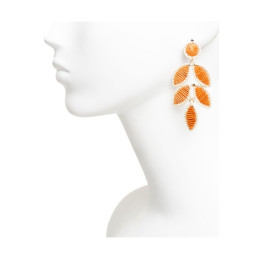 Pendientes de Rafia Tantrend Hojas en Naranja en tienda online