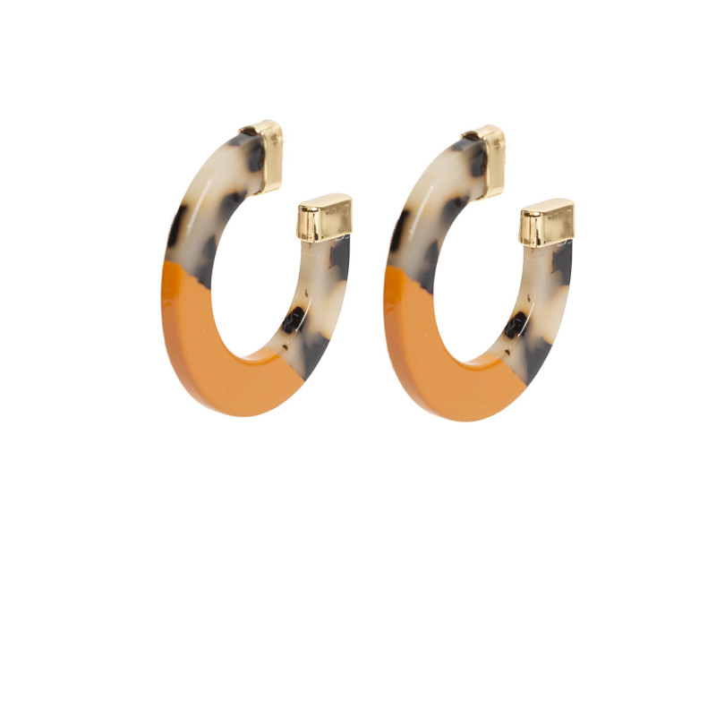 Pendientes Aro Tantrend Acabado Animal y Naranja