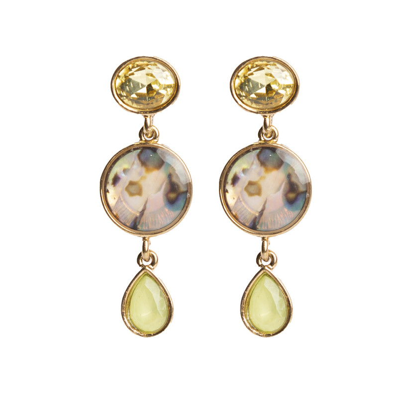 Pendientes Largos Tantrend – Amarillo y Cristal de mujer
