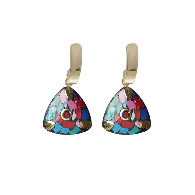 Pendientes triangulares Tantrend Chips Multicolor de mujer