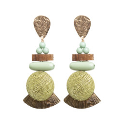 Pendientes de Botón Tantrend – Verde Agua Multicolor