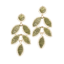 Pendientes  Tantrend Hojas Tejidas en Verde Caqui