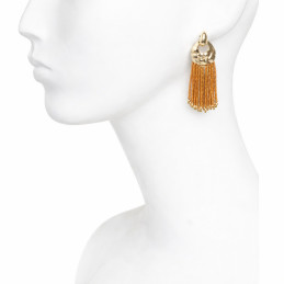 Pendientes Metal y Rocalla Tantrend Naranja de chica