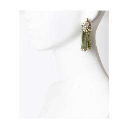 Pendientes Metal y Rocalla Tantrend Verde Caqui nueva colección 2026