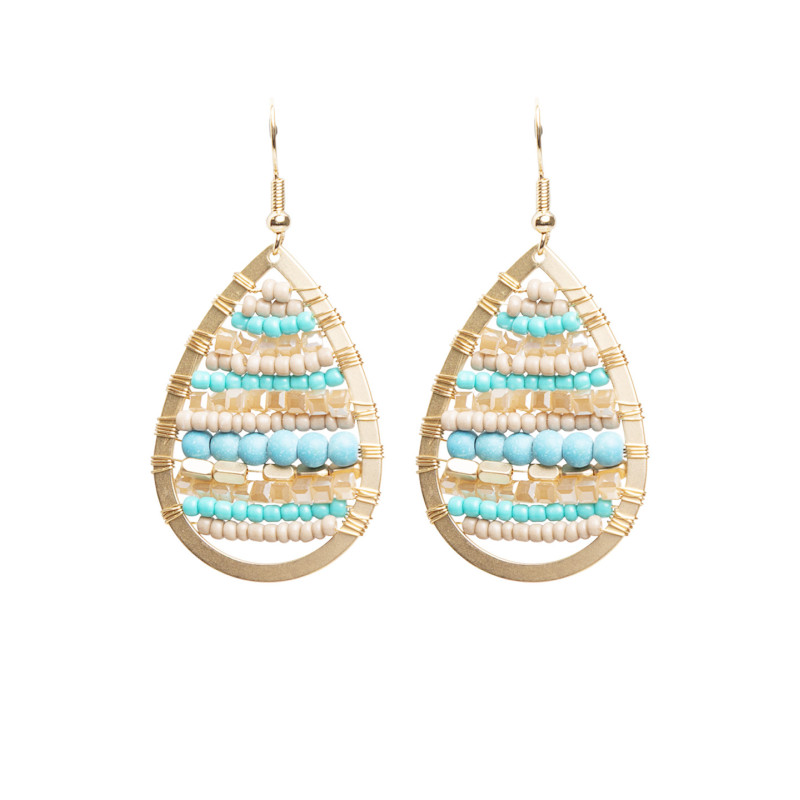 Pendientes de Lágrima Hippie Tantrend Azul Océano