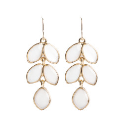 Pendientes Articulados Tantrend Pétalos en Blanco