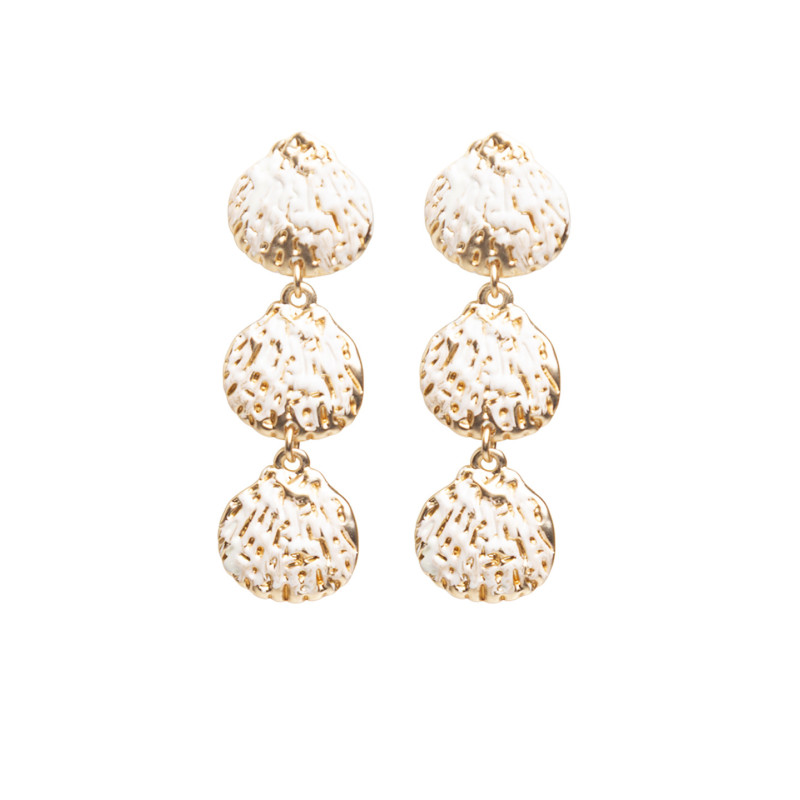 Pendientes de Metal Tantrend Dorado y Blanco