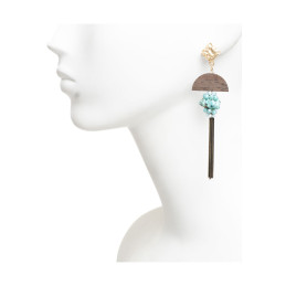 Pendientes Largos Tantrend Madera y Turquesa de chica