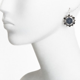 Pendientes Tantrend Centro Hexagonal Esmalte Negro 2026