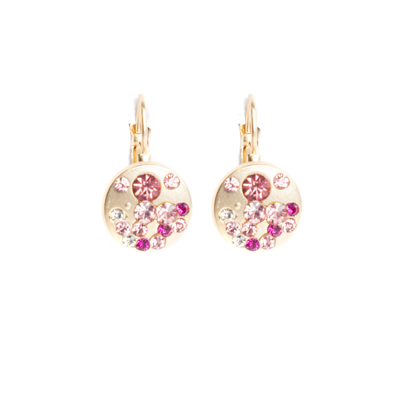 Pendientes Tantrend Dorado Mate y Rosas cierre omega