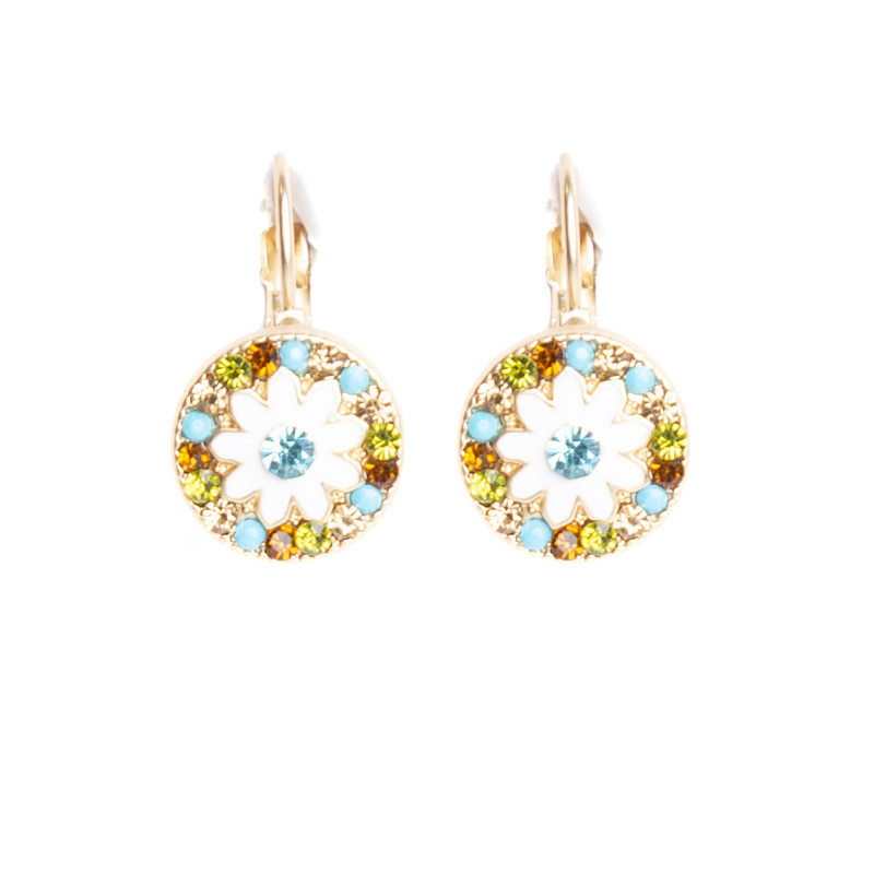 Pendientes Circulares Tantrend en Dorado Mate con cristales