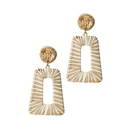 Pendientes Trapezoidales de Rafia Tantrend Natural verano 2026