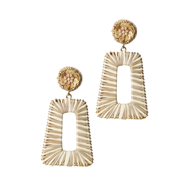 Pendientes Trapezoidales de Rafia Tantrend Natural verano 2026