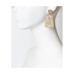 Pendientes Trapezoidales de Rafia Tantrend Natural de tuerca