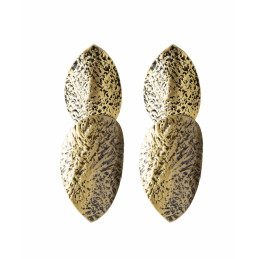 Pendientes largo Doble Lágrima Tantrend Metal Oro Viejo