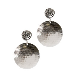 Pendientes Circulares Tantrend texturados Plata Vieja