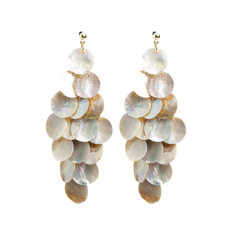 Pendientes Tantrend Cascada Discos Color Natural