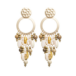 Pendientes Círculo y Piedras Tantrend Natural de mujer