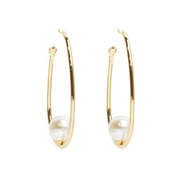 Pendientes de Aro Oval con Perla Tantrend Dorado en tienda online