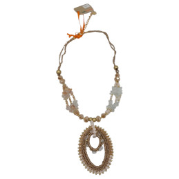 Collar Crochet y Piedras Tantrend Natural y Dorado online