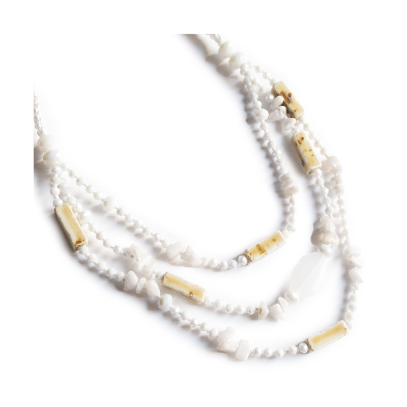 Collar Largo Triple Tantrend Orgánico Marfil primavera verano mujer