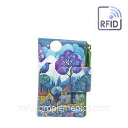 Cartera Belmonte Pájaro Azul Fantasía Piel pequeña de chica