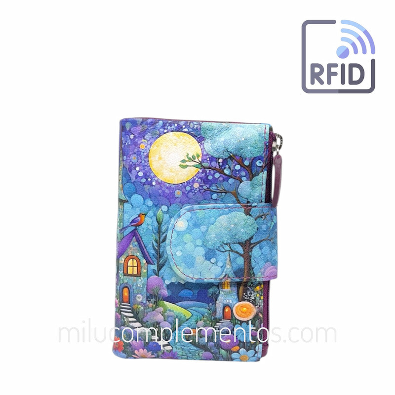 Cartera Belmonte Luna y Castillo Piel pequeña de mujer