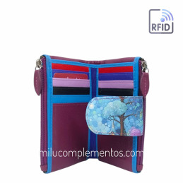 Cartera Belmonte Luna y Castillo Piel pequeña tarjetero