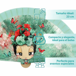 Abanico Malamalaka Flores Verde de mujer
