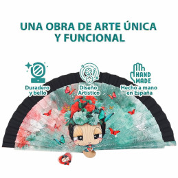 Abanico Malamalaka Flores Negro verano 2026