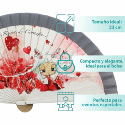Abanico Malamalaka Corazón Gris de señora verano 2026