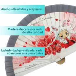 Abanico Malamalaka Corazón Gris mujer primavera 2026